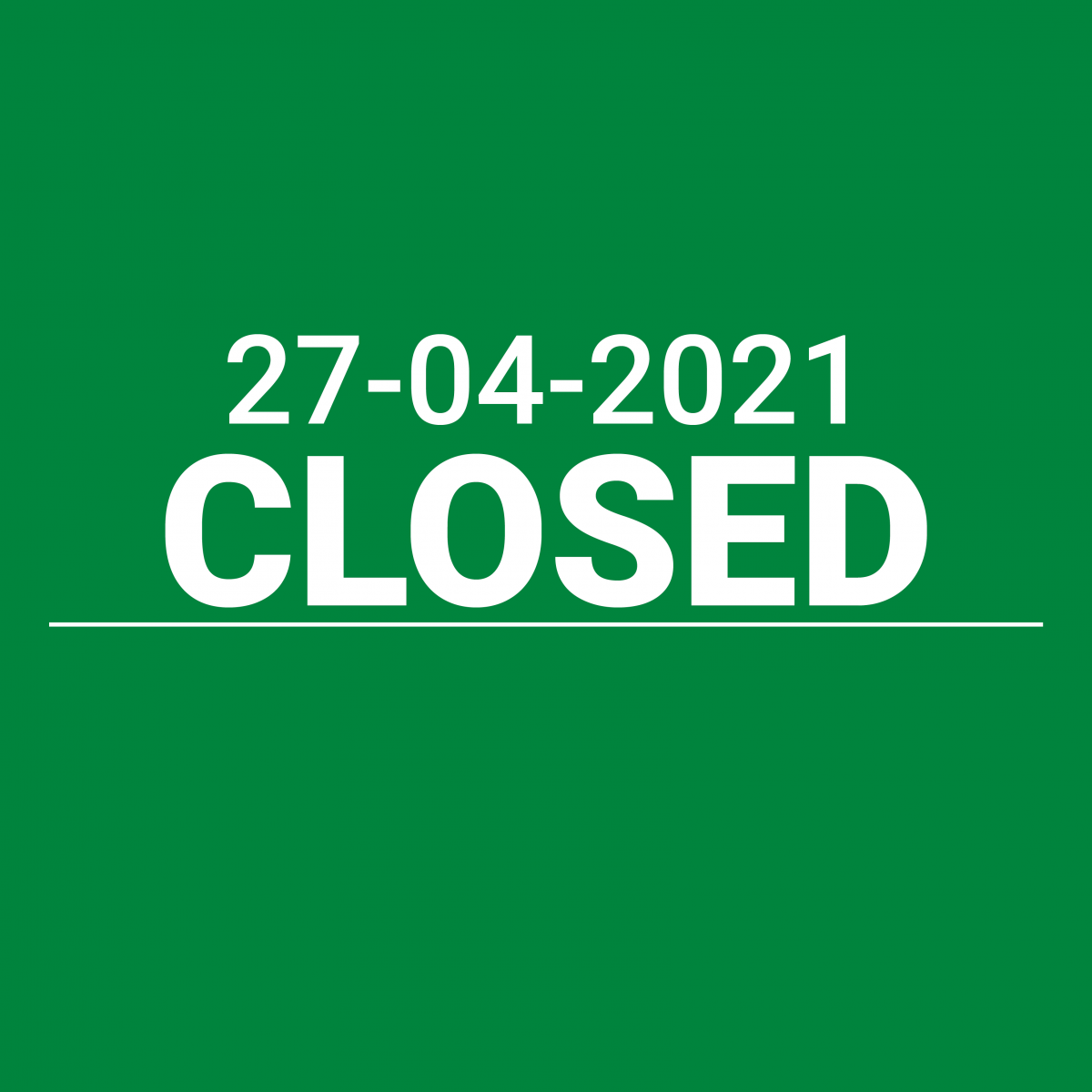 Closed during the national holiday King's Day (27-04-2021)